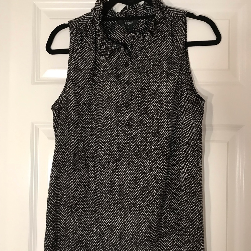 Jcrew black and white blouse